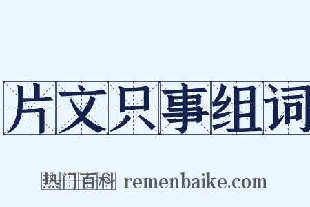 片文只事组词是什么意思的图片